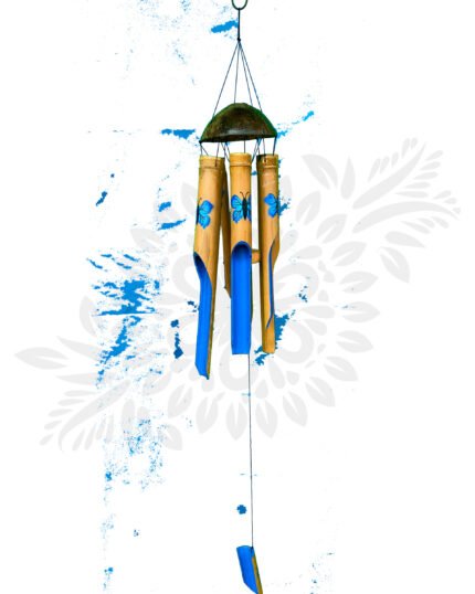 Balinese Wind Chime With Butterfly Motif Airbrush