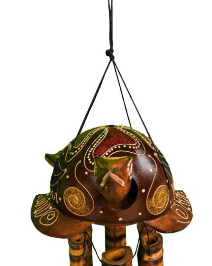 Balinese Handicraft Wind Chimes With Turtle - view 2