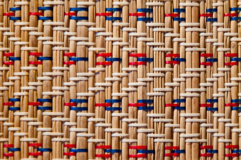 Close-up of a hand weave