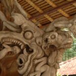 Hand-carved Balinese wood detail