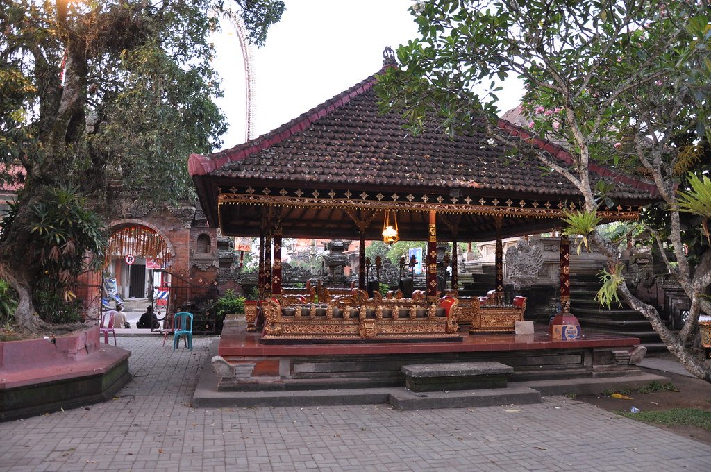 Balinese temple pavilion and garden