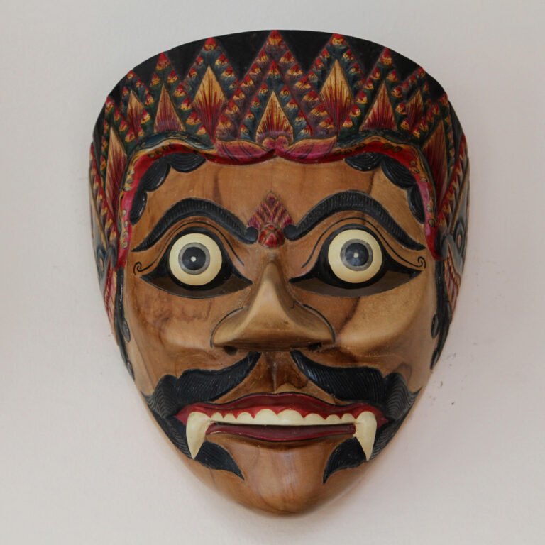Hand-carved painted wooden mask
