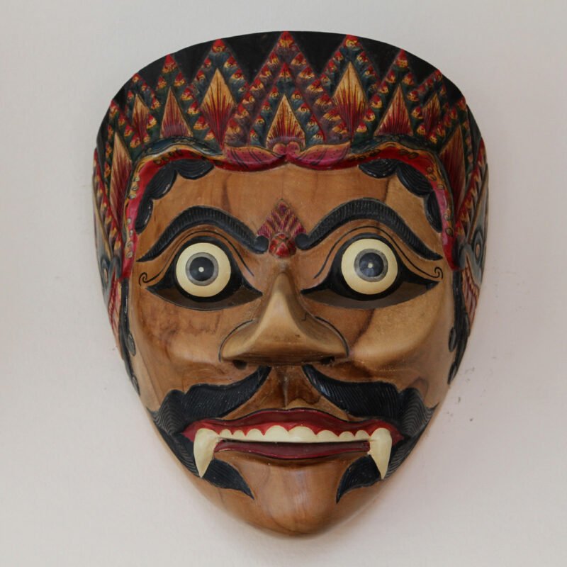 Hand-carved painted wooden mask
