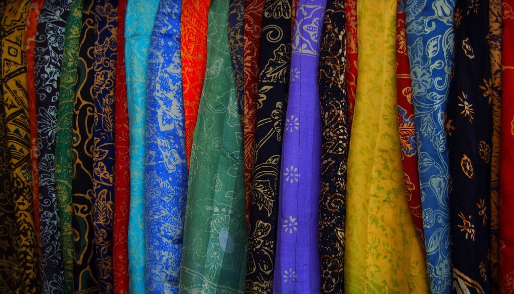 Colourful sarongs and Balinese fabrics